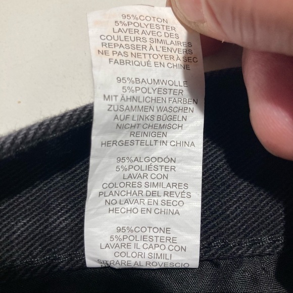 PRETTY LITTLE THING Sz 6 Washed Black Slashed  Knee Long Straight Leg Jeans - Picture 14 of 14